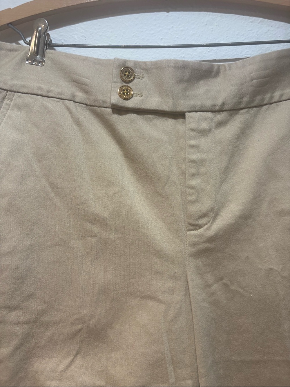 Lauren Ralph Lauren Tan Flat-Front Cotton Shorts women’s 8 - Picture 2 of 8